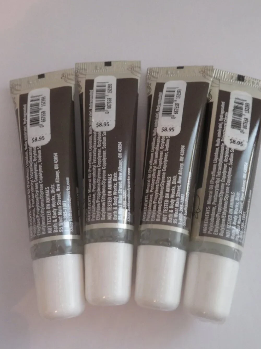 Bath & Body Works Set of 4 COCONUT Lip Glosses, NWT